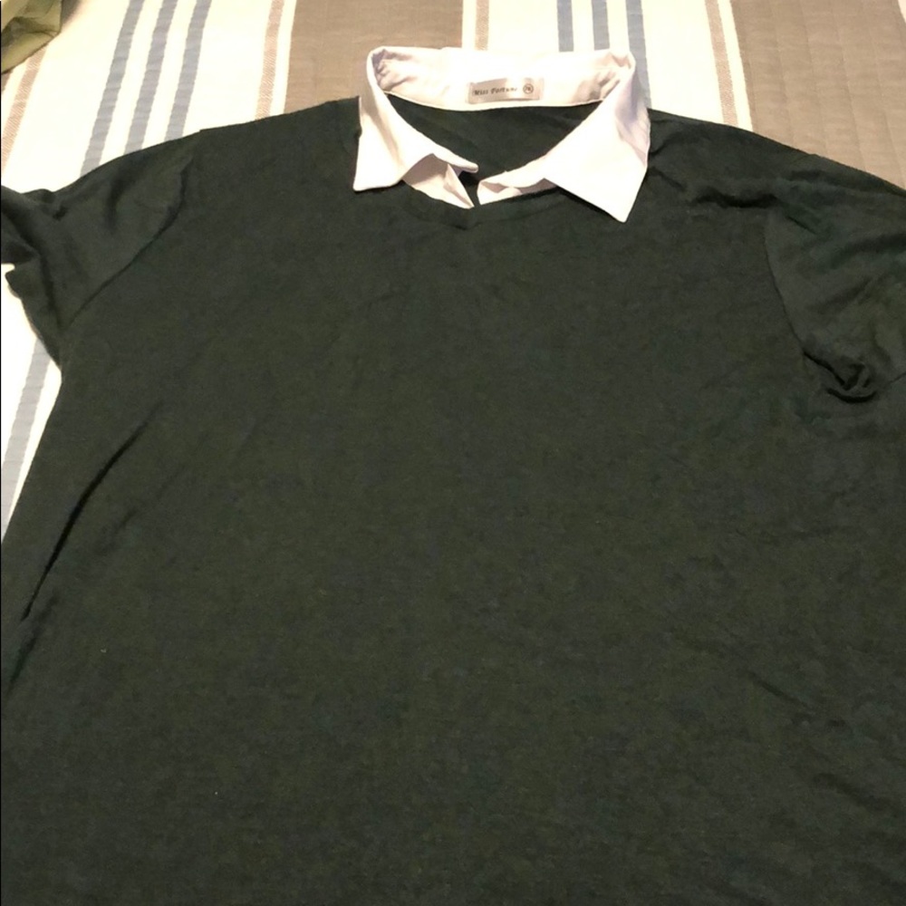 Layered Tunic Green/White Shirt
